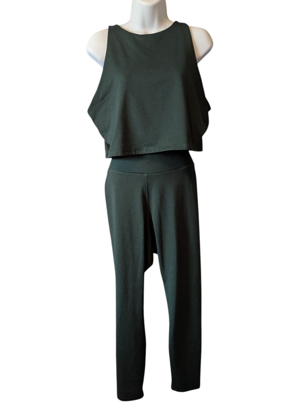 Old Navy Cloud Comfy 2 Piece Dark Green Athletic Tank And Pants Yoga Sz. XL